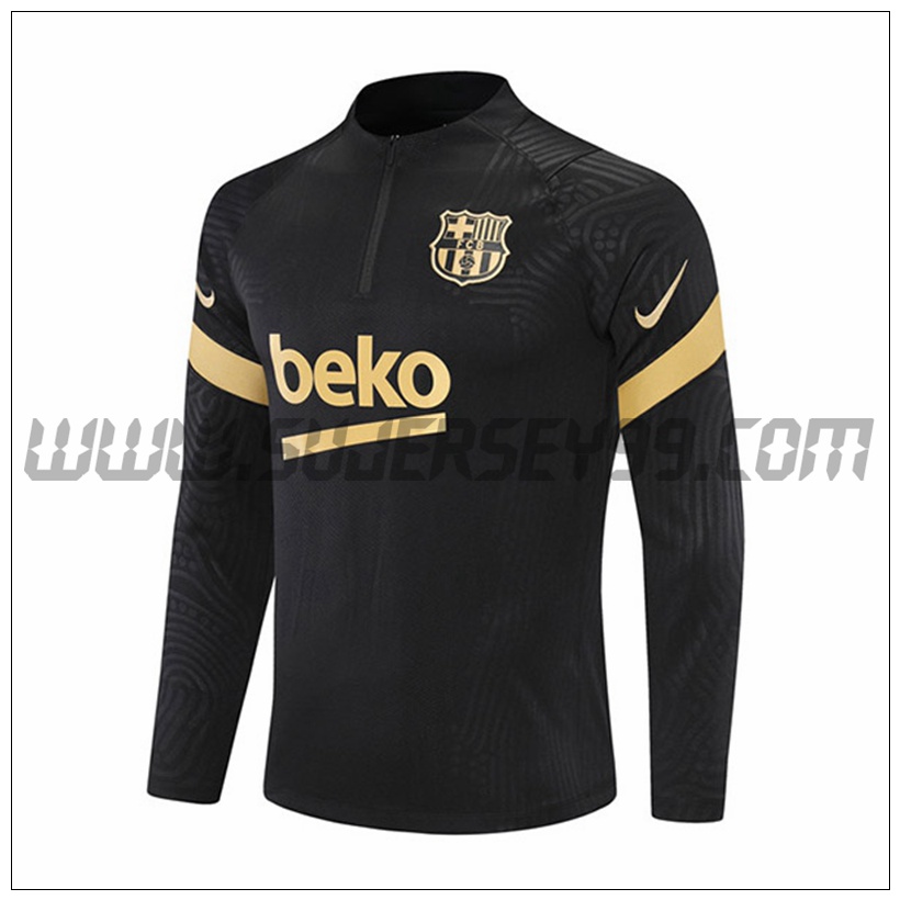 Sudadera Entrenamiento FC Barcelona Negro/Amarillo 2021 2022