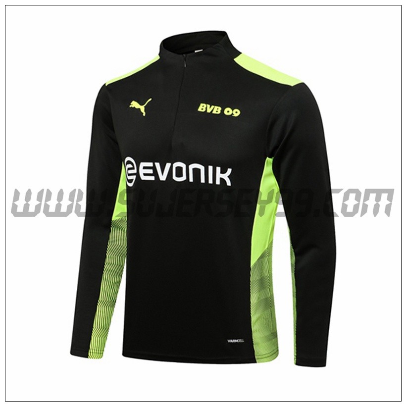 Sudadera Entrenamiento Dortmund BVB Negro/Verde 2021 2022