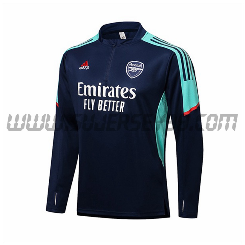 Sudadera Entrenamiento FC Arsenal Azul Marino/Verde 2021 2022