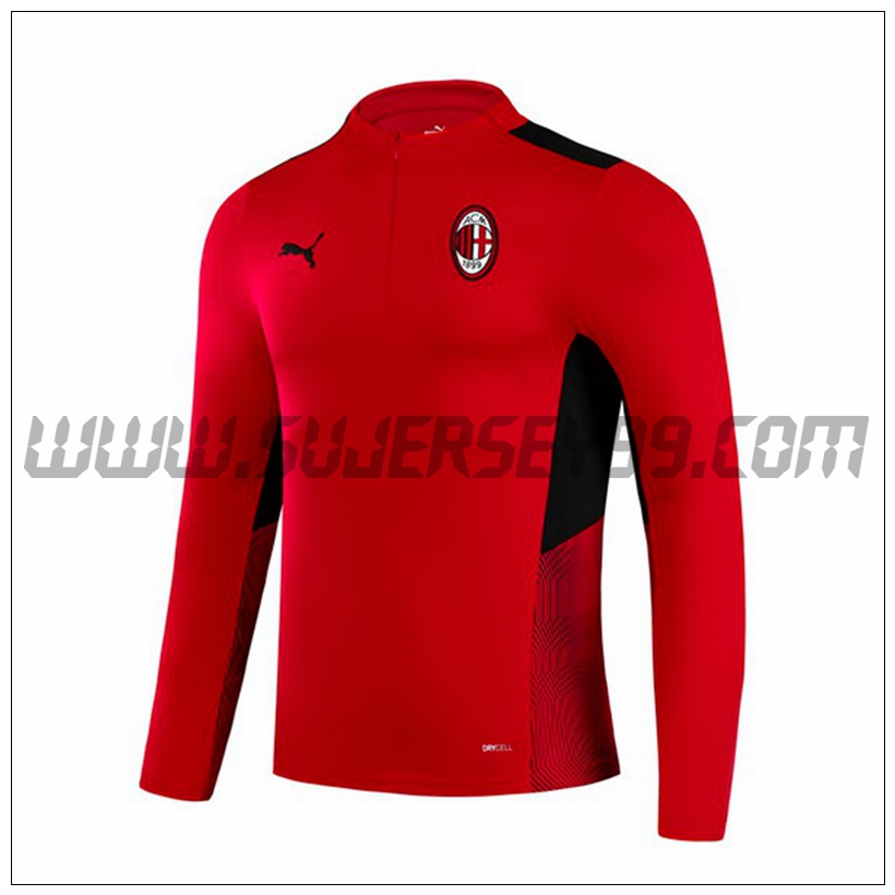 Sudadera Entrenamiento AC Milan Rojo/Negro 2021 2022