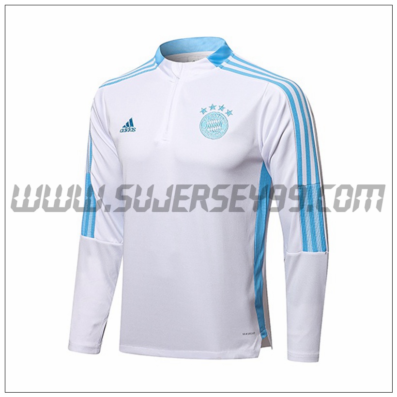 Sudadera Entrenamiento Bayern Munich Blanco/Azul 2021 2022