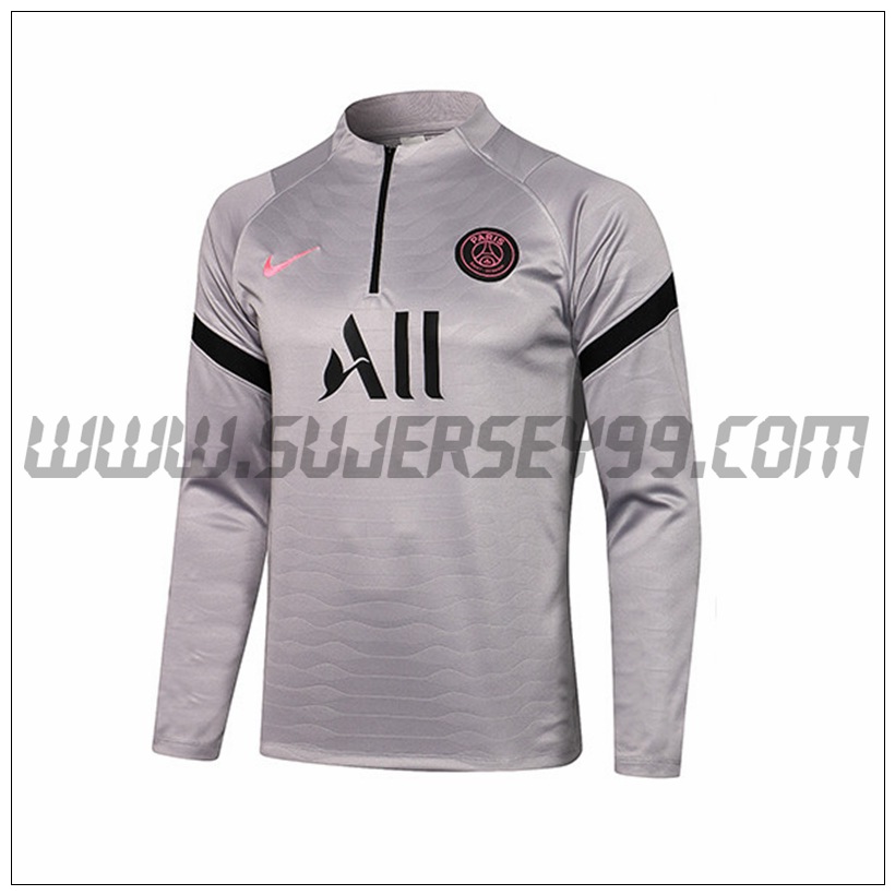 Sudadera Entrenamiento Jordan PSG Gris 2021 2022