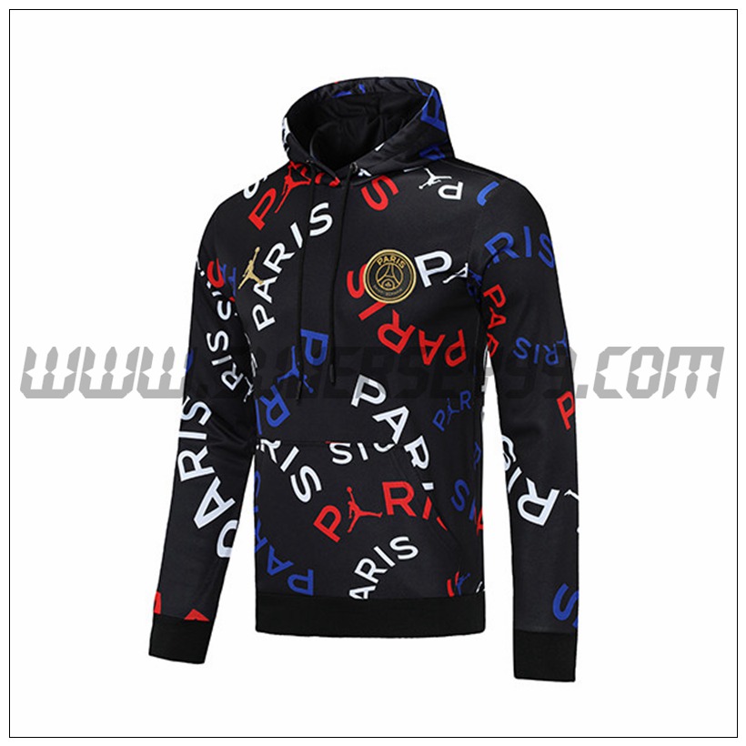 Sudadera con Capucha Jordan PSG Negro/Blanco 2021 2022