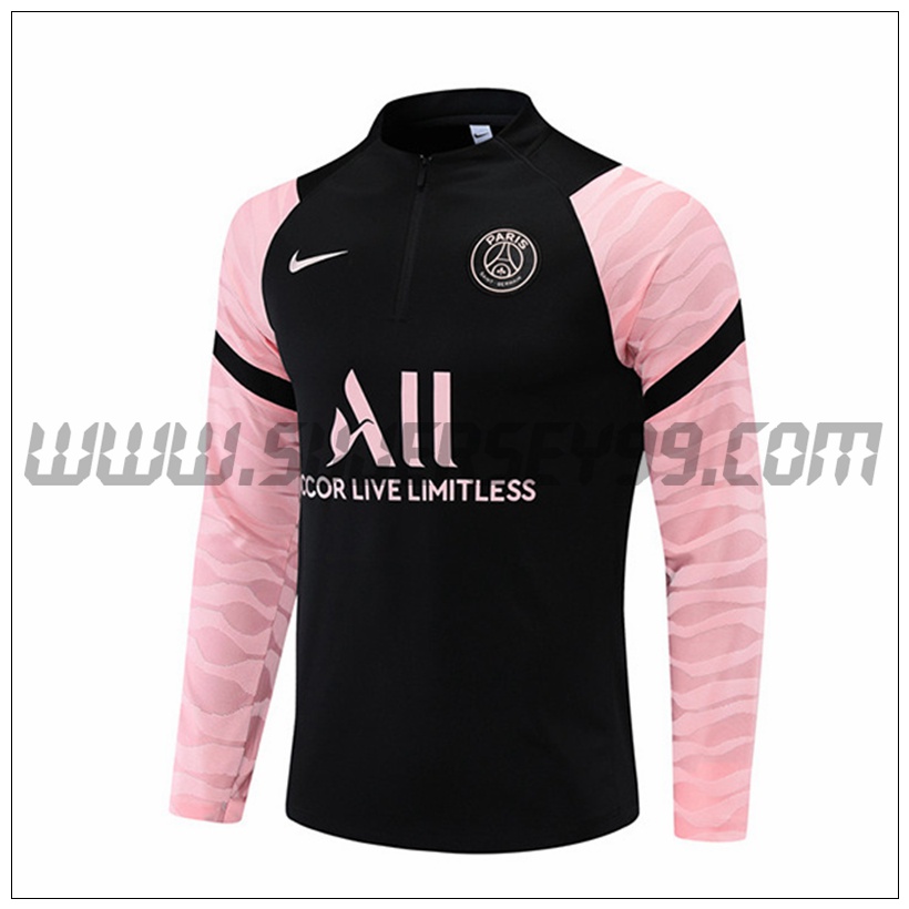 Sudadera Entrenamiento Jordan PSG Negro/Rosa Classic 2021 2022