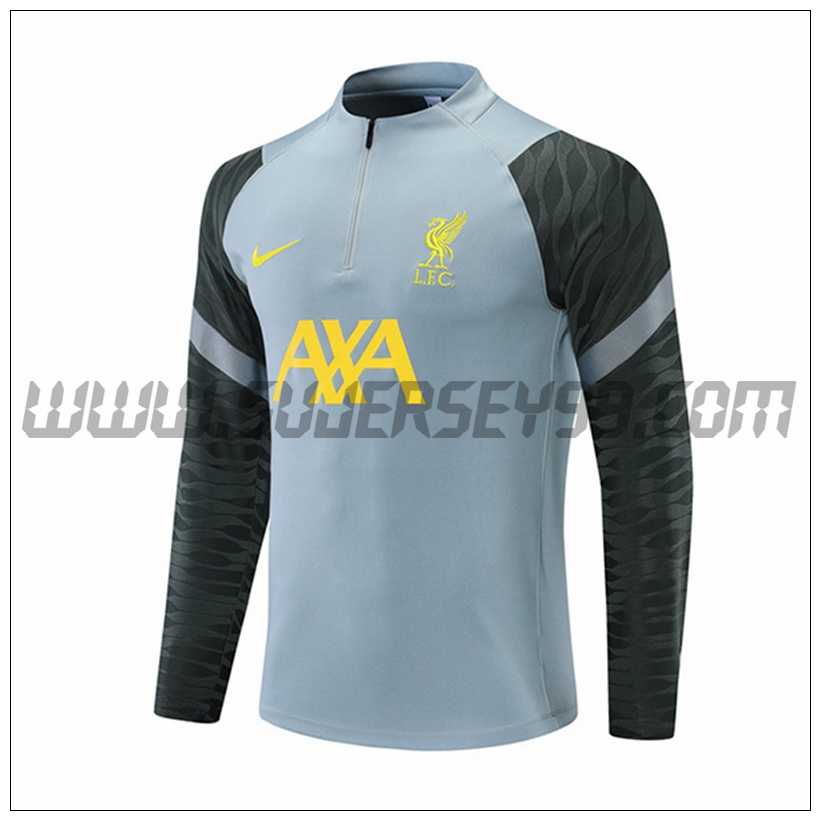 Sudadera Entrenamiento FC Liverpool Azul Gris claro 2021 2022