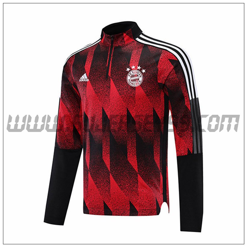 Sudadera Entrenamiento Bayern Munich Rojo/Negro 2021 2022