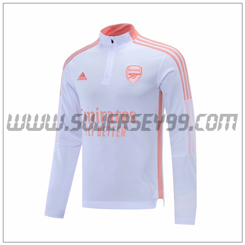 Sudadera Entrenamiento Arsenal Rosa/Blanco 2021 2022