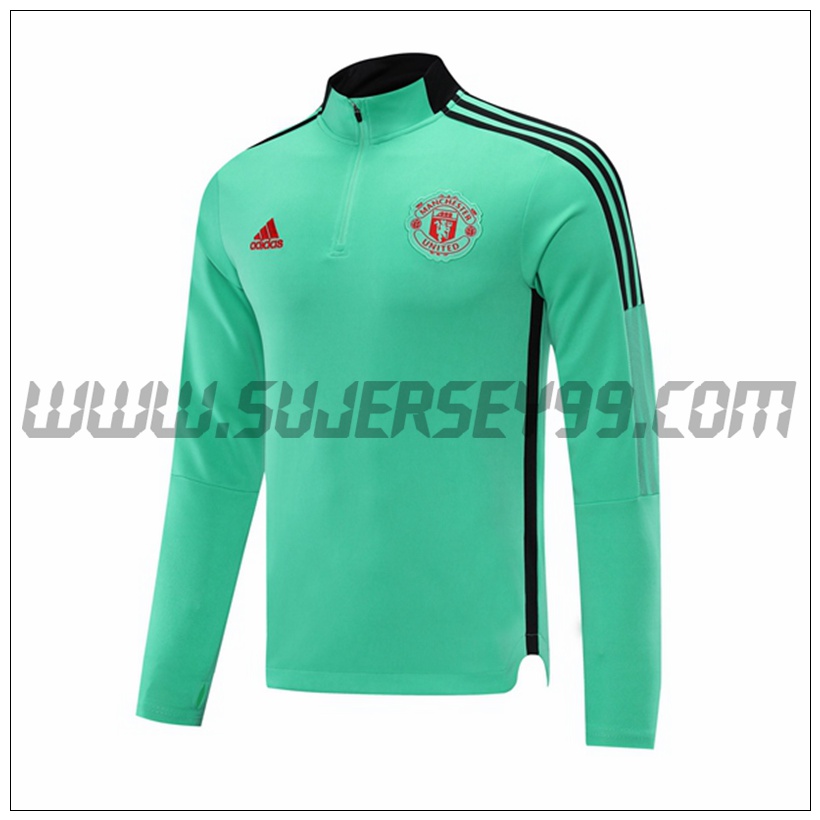 Sudadera Entrenamiento Manchester United Verde 2021 2022 -1