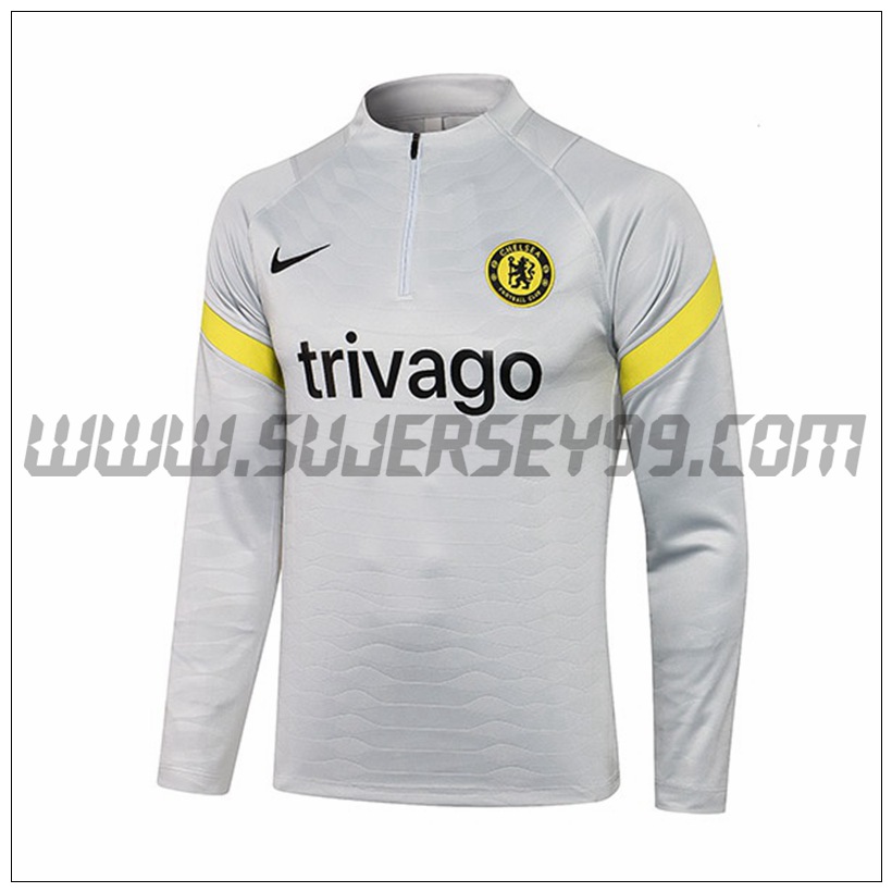 Sudadera Entrenamiento FC Chealse Gris 2021 2022