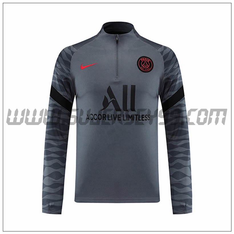 Sudadera Entrenamiento PSG Gris 2021 2022