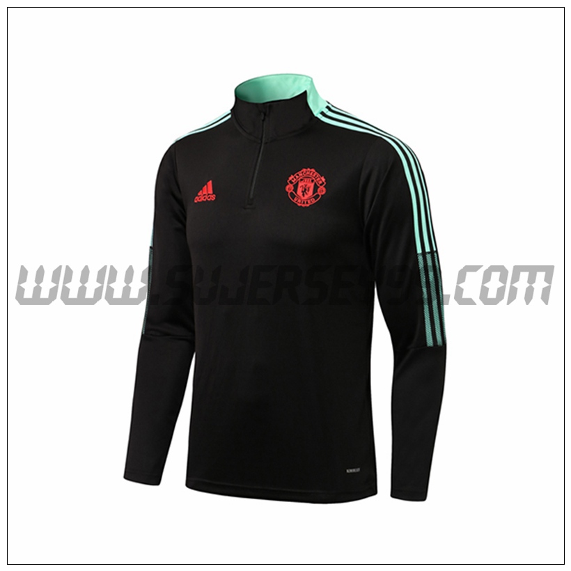 Sudadera Entrenamiento Manchester United Gris/Rojo 2021 2022