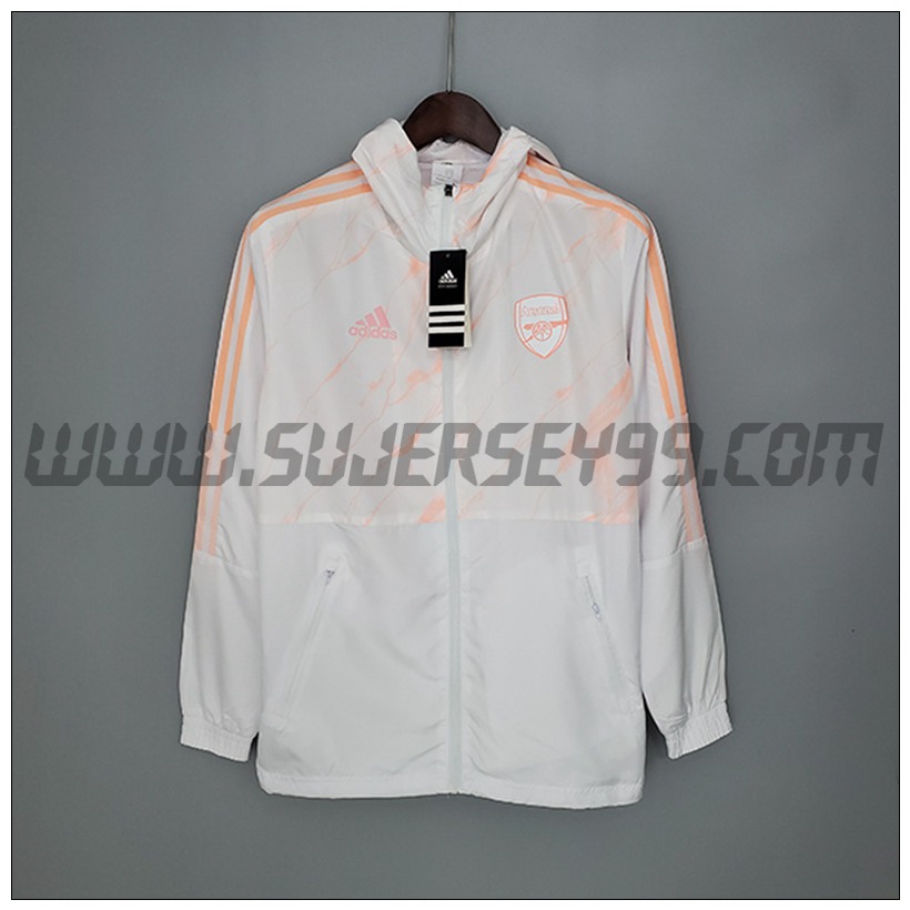 Rompevientos Arsenal Blanco/Orange 2021 2022