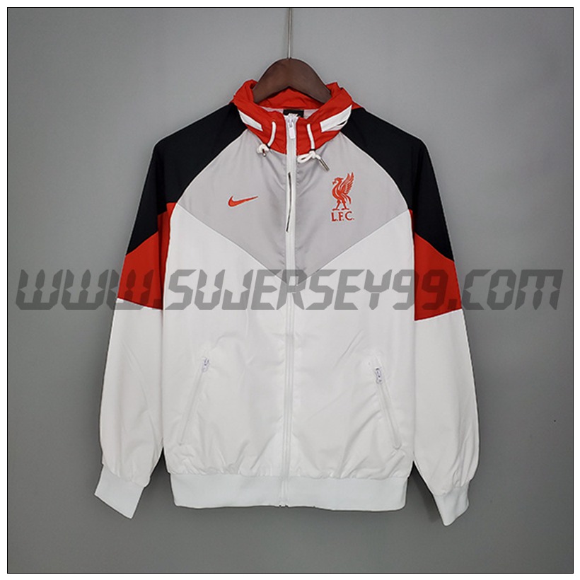 Rompevientos FC Liverpool Blanco/Gris 2021 2022