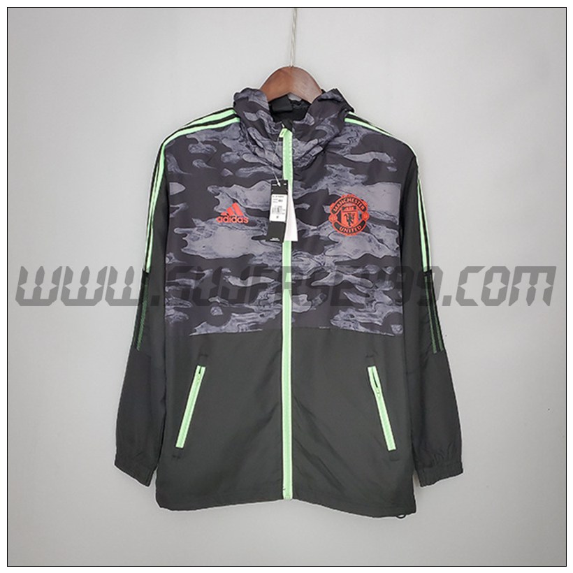 Rompevientos Manchester United Negro/Gris 2021 2022