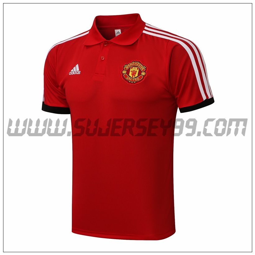 Polo Futbol Manchester United Rojo/Blanco 2021 2022