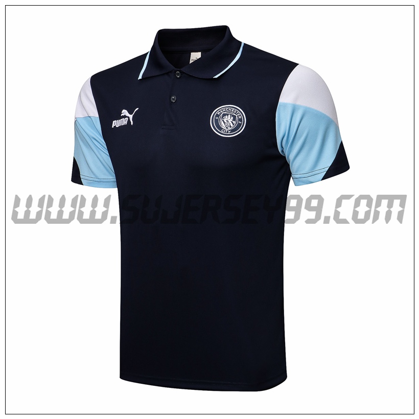 Polo Futbol Manchester City Negro/Azul 2021 2022