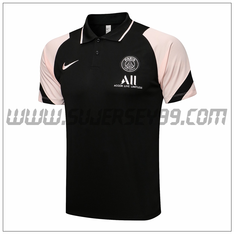 Polo Futbol Jordan PSG Negro/Rosa 2021 2022