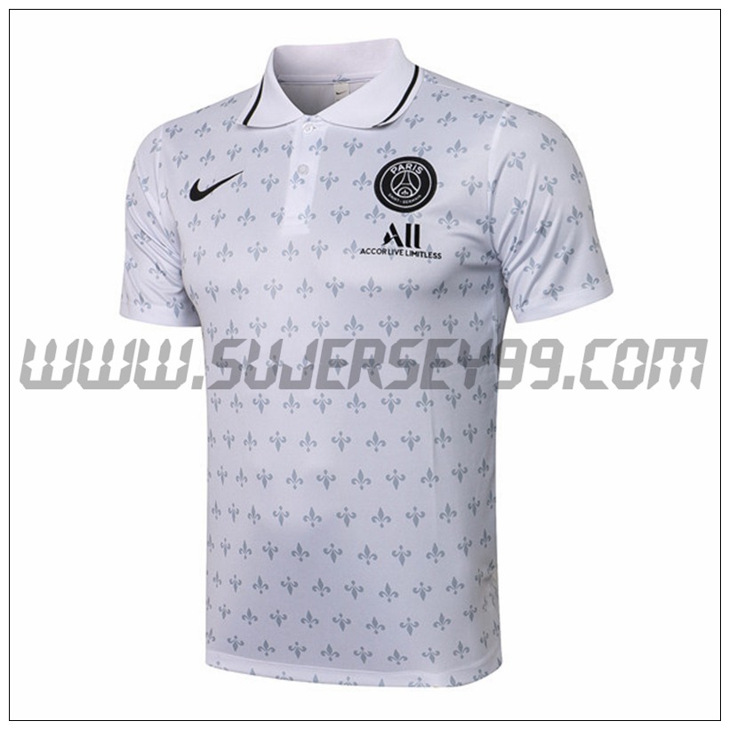 Polo Futbol PSG Blanco 2021 2022