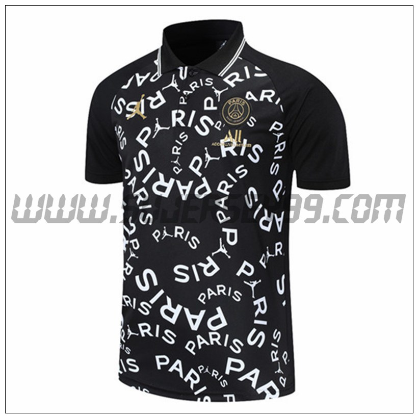 Polo Futbol Jordan PSG Negro/Blanco 2021 2022