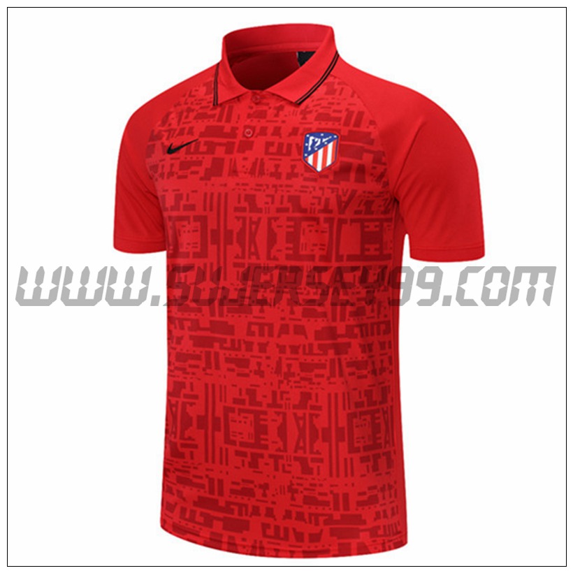 Polo Futbol Atletico Madrid Rojo 2021 2022