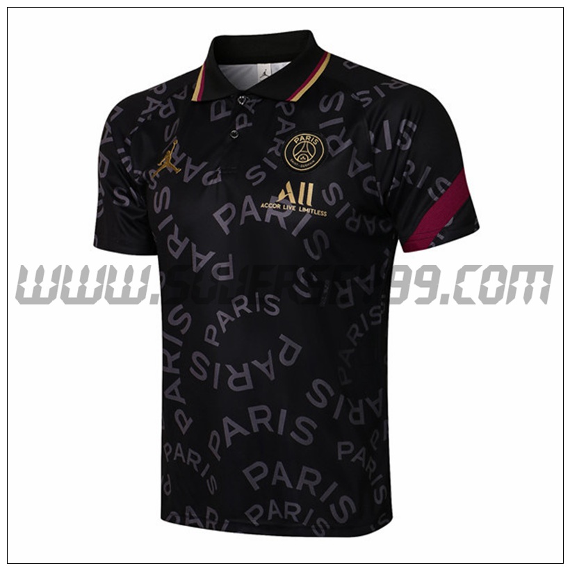 Polo Futbol Jordan PSG Negro/Gris 2021 2022