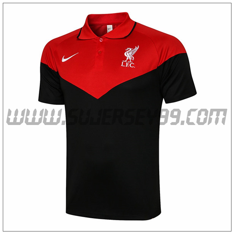 Polo Futbol FC Liverpool Negro/Rojo 2021 2022