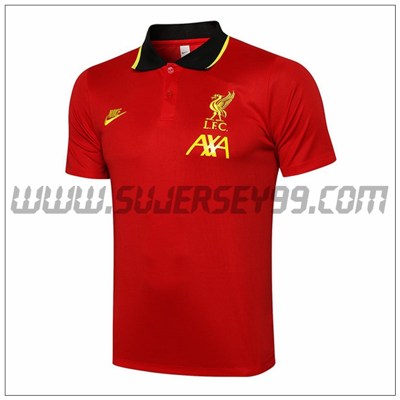 Polo Futbol FC Liverpool Rojo/Negro 2021 2022