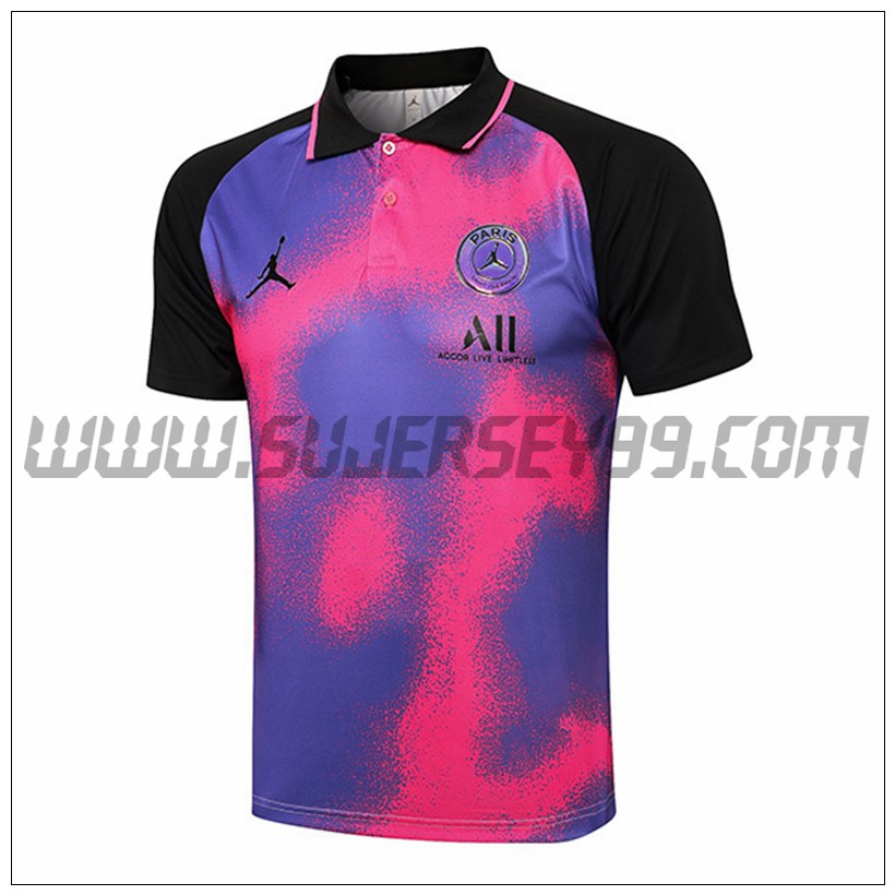 Polo Futbol Jordan PSG Rojo/Negro/Púrpura 2021 2022