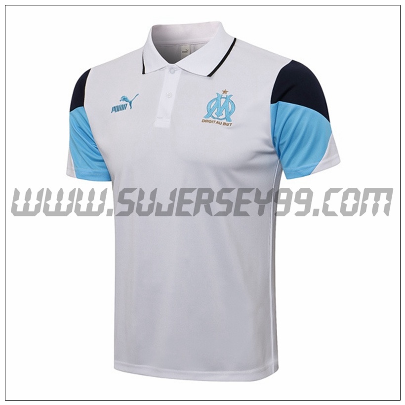 Polo Futbol Marsella OM Blanco/Azul 2021 2022