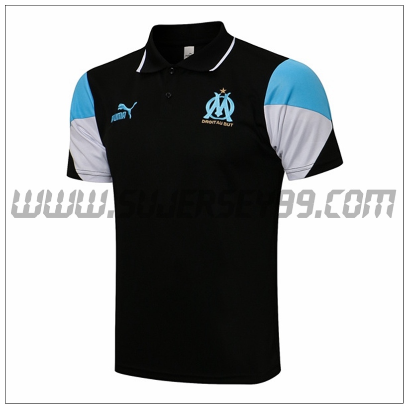 Polo Futbol Marsella OM Negro/Azul 2021 2022