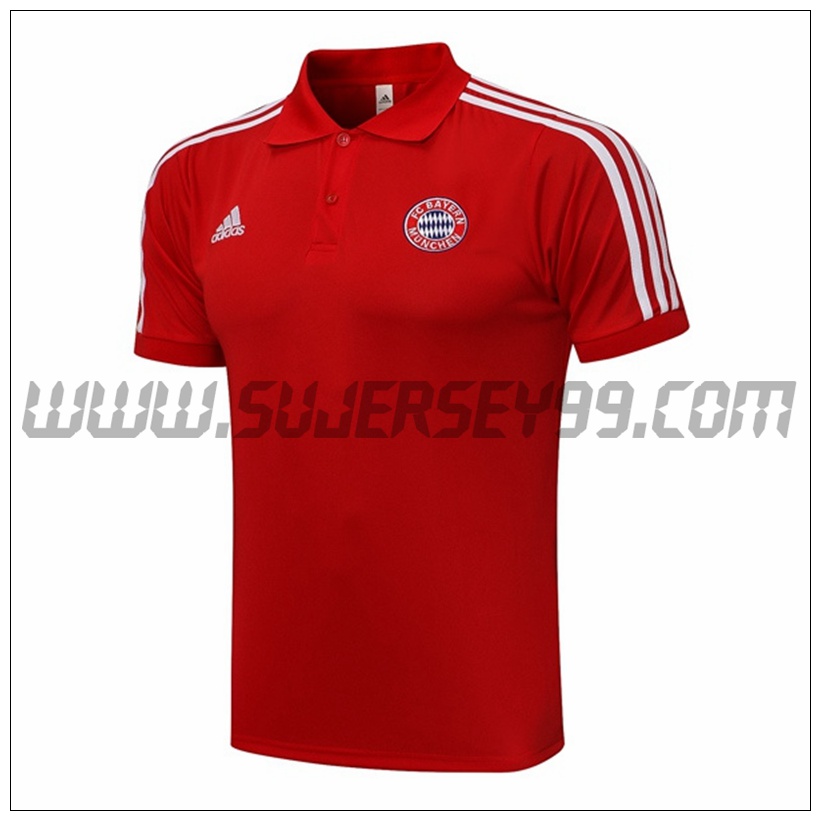 Polo Futbol Bayern Munich Blanco/Rojo 2021 2022