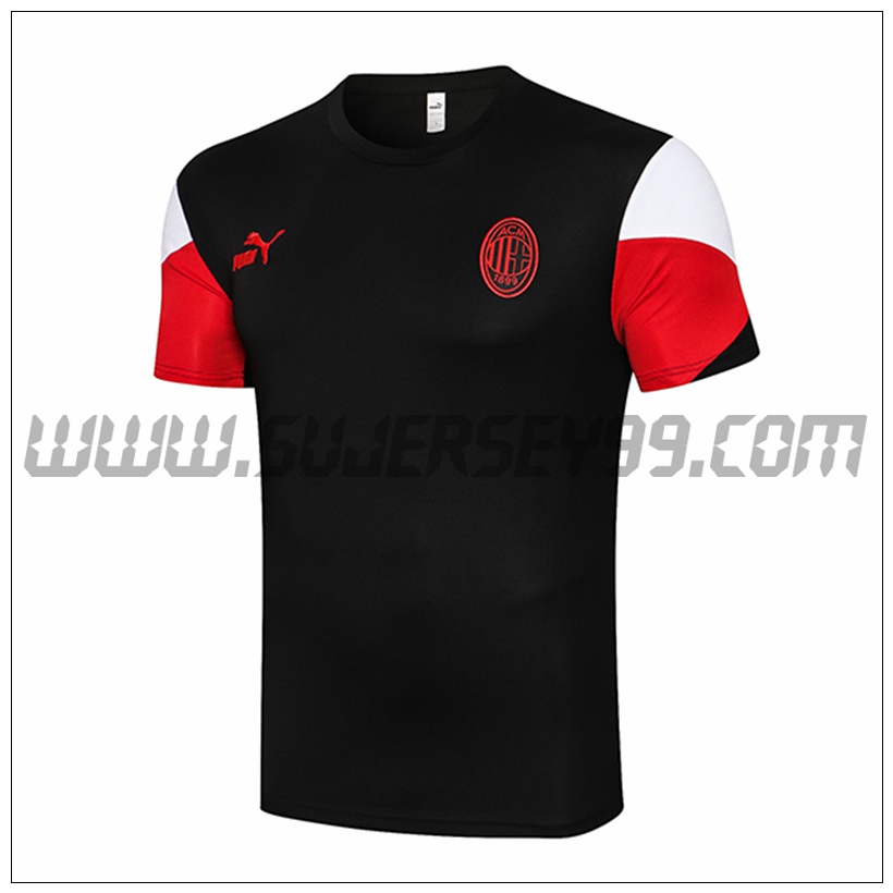 Camiseta Entrenamiento AC Milan Negro/Rojo 2021 2022