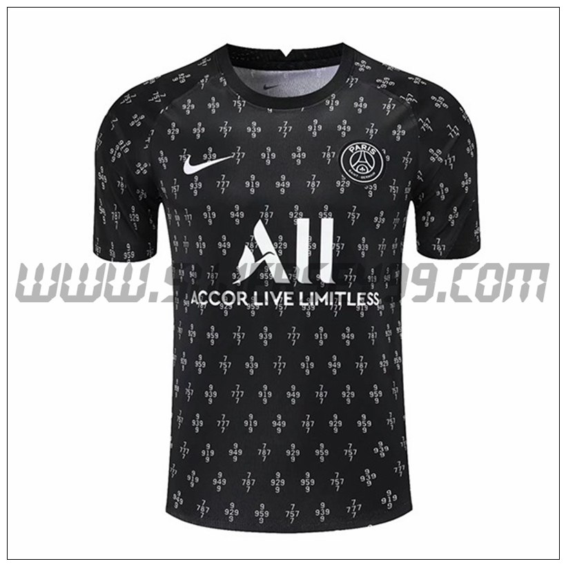 Camiseta Entrenamiento Jordan PSG Negro/Blanco 2021 2022