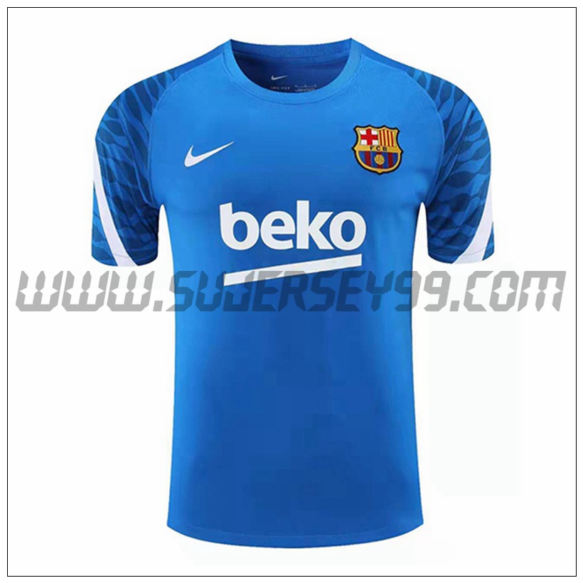 Camiseta Entrenamiento FC Barcelona Azul/Blanco 2021 2022