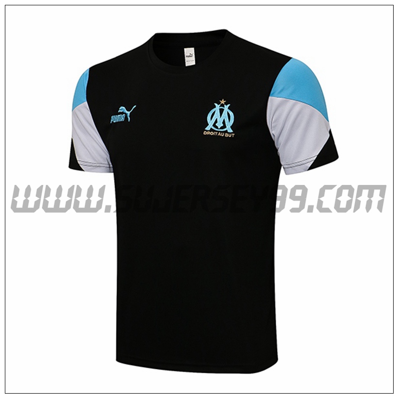 Camiseta Entrenamiento Marsella OM Negro/Blanco 2021 2022