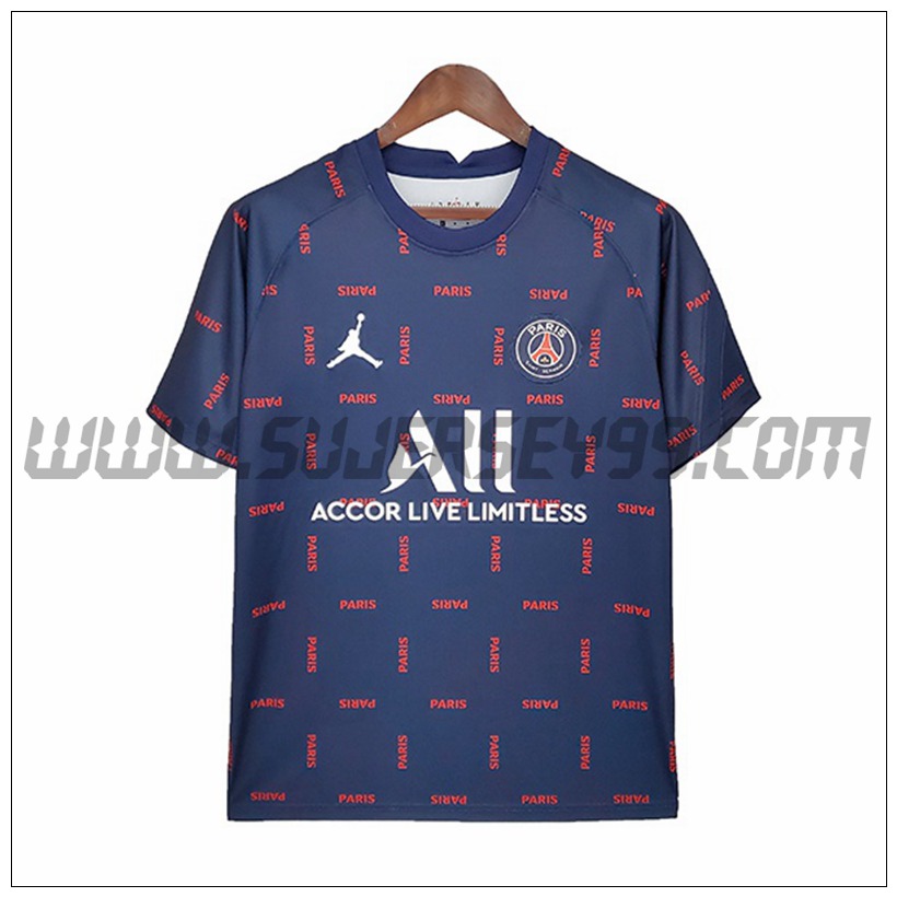 Camiseta Entrenamiento Jordan PSG Azul Marino/Rojo 2021 2022