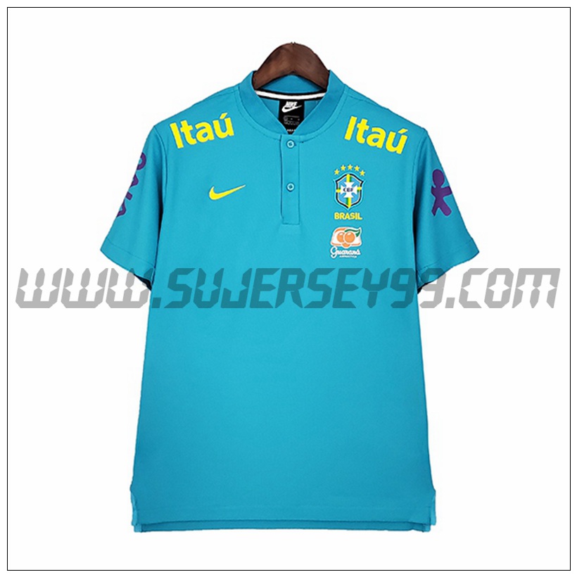 Camiseta Entrenamiento Brasil Negro/Azul 2021 2022