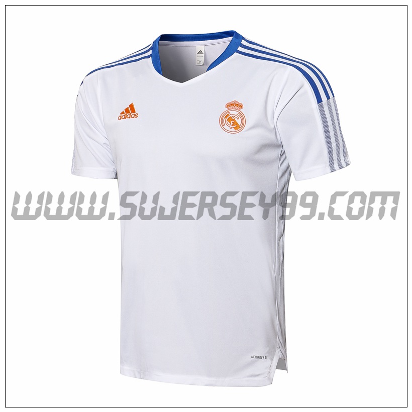 Camiseta Entrenamiento Real Madrid Blanco/Azul 2021 2022