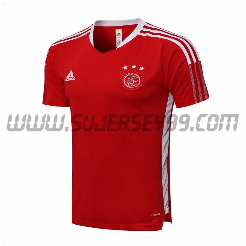 Camiseta Entrenamiento AFC Ajax Rougr/Blanco 2021 2022