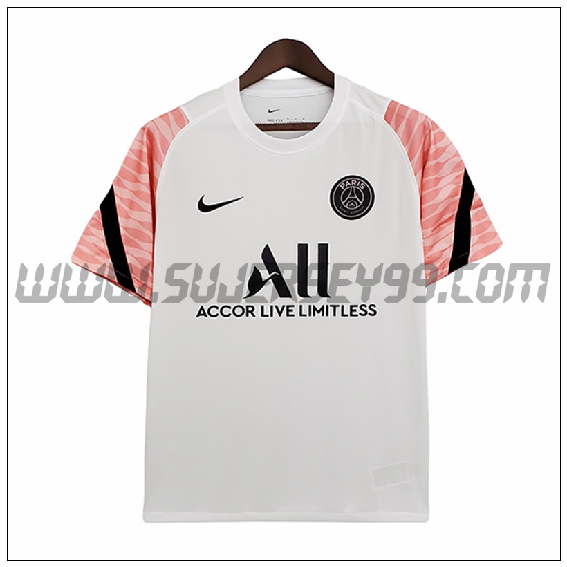 Camiseta Entrenamiento PSG Blanco/Rosa 2021 2022