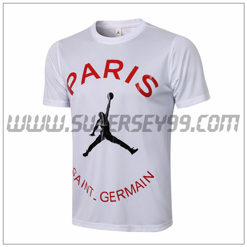 Camiseta Entrenamiento PSG Jordan Blanco/Rojo 2021 2022