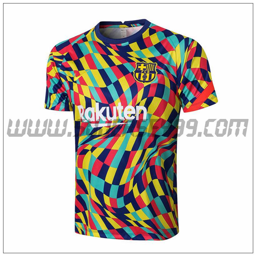 Camiseta Entrenamiento FC Barcelona Amarillo/Azul 2021 2022