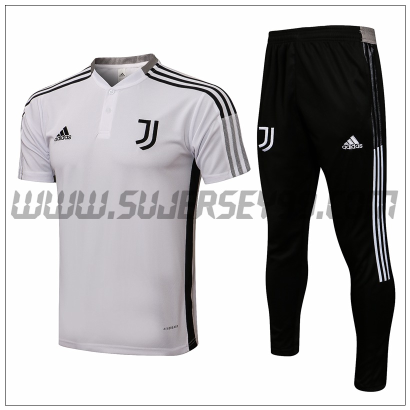 Camiseta Entrenamiento Juventus + Pantalones Blanco/Negro 2021 2022