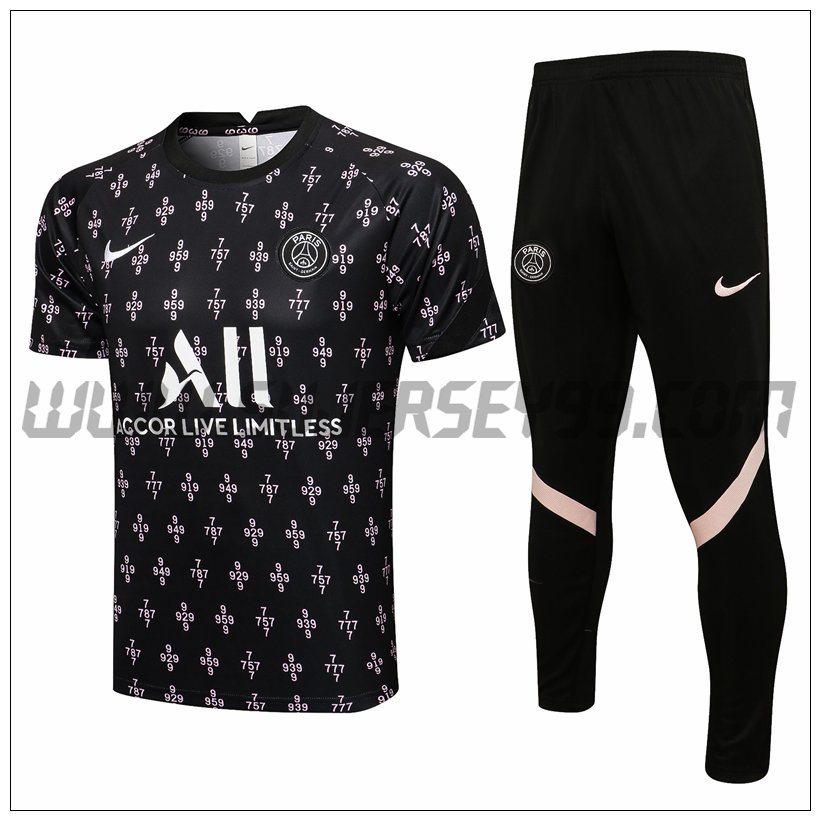 Camiseta Entrenamiento Jordan PSG + Pantalones Negro/Blanco 2021 2022