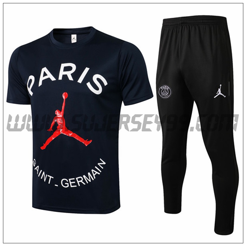 Camiseta Entrenamiento PSG Jordan + Pantalones Negro/Blanco 2021 2022