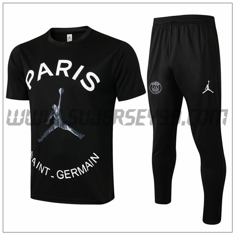 Camiseta Entrenamiento PSG Jordan + Pantalones Blanco/Negro 2021 2022