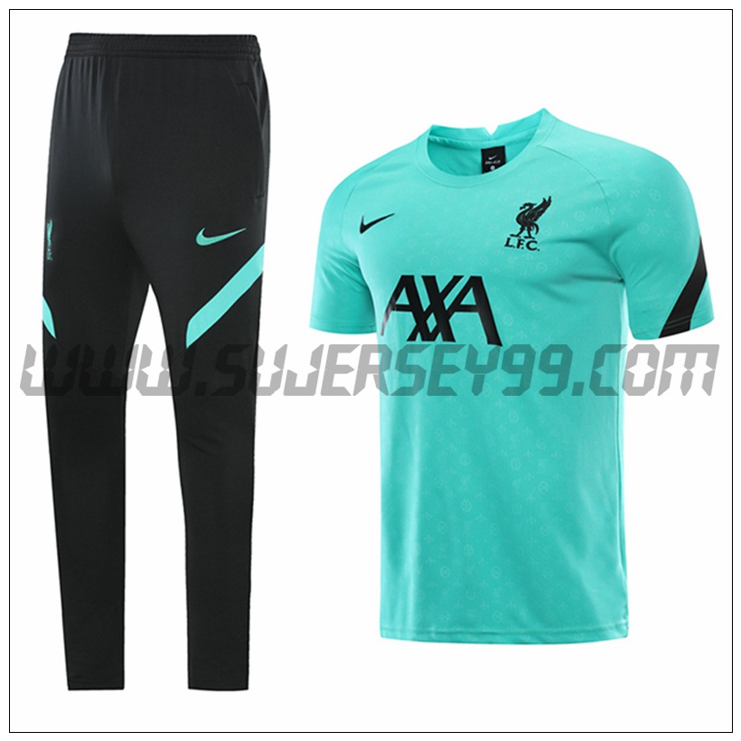 Camiseta Entrenamiento FC Liverpool + Pantalones Verde 2021 2022