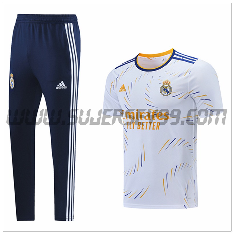 Camiseta Entrenamiento FC Barcelona + Pantalones Blanco 2021 2022