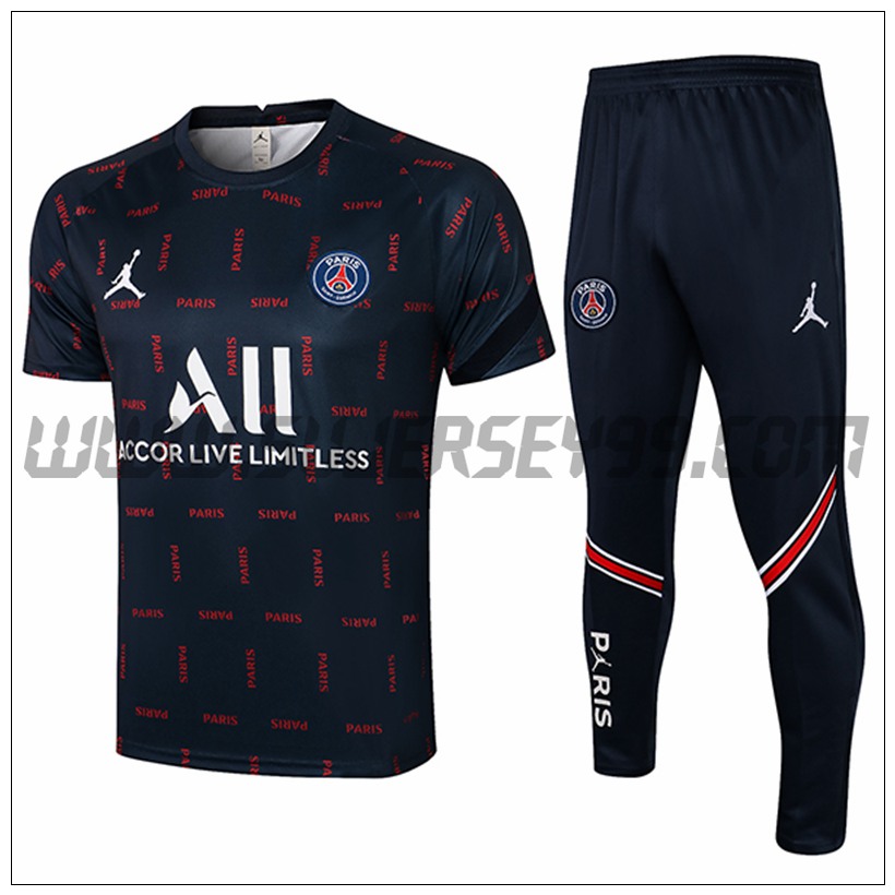 Camiseta Entrenamiento Jordan PSG + Pantalones Azul Marino 2021 2022