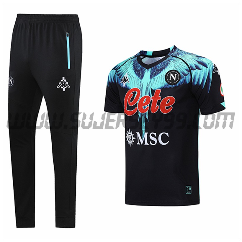 Camiseta Entrenamiento SSC Napoles + Pantalones Negro/Verde 2021 2022